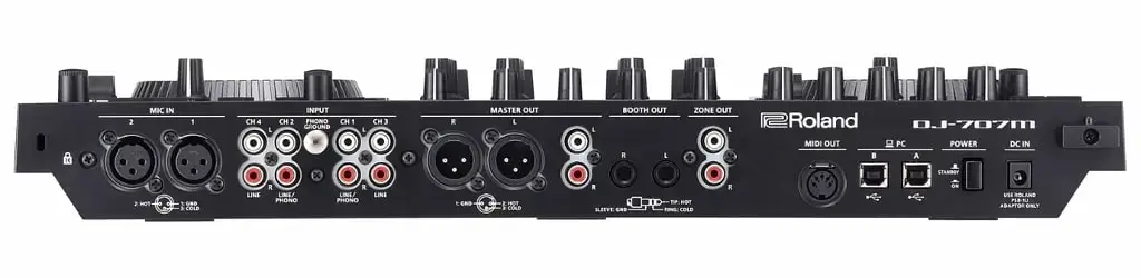 Roland DJ-707m panel tylny